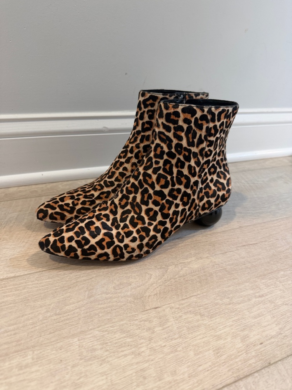 kate spade Leopard-Print Ankle Booties in Tan and Black